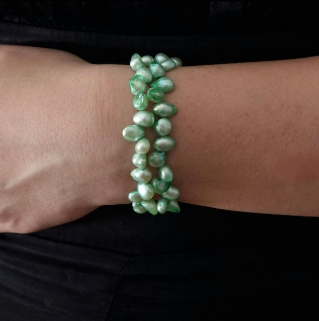 זוג צמיד פנינים בירוק