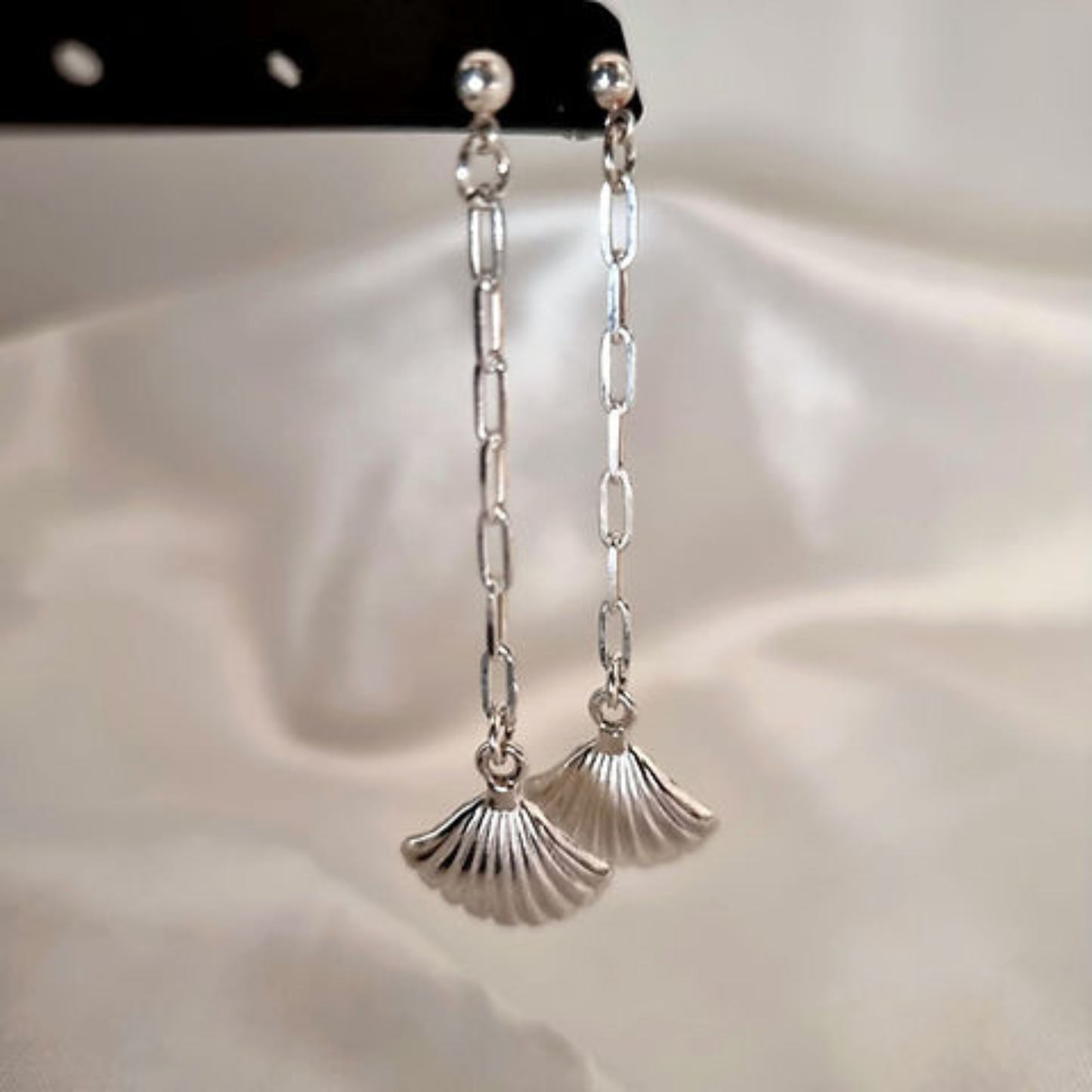 עגילי מניפה כסף ,