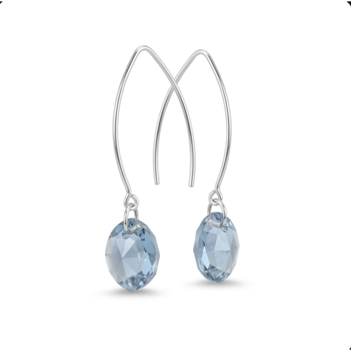 עגילי חישוק בכחול תכלת