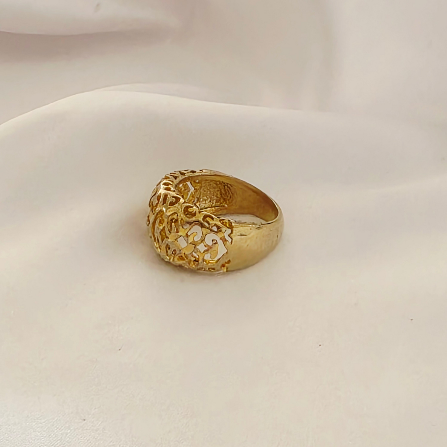 טבעת תחרה זהב עגולה