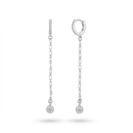 עגילים כסף ארוכים עם זירקונים