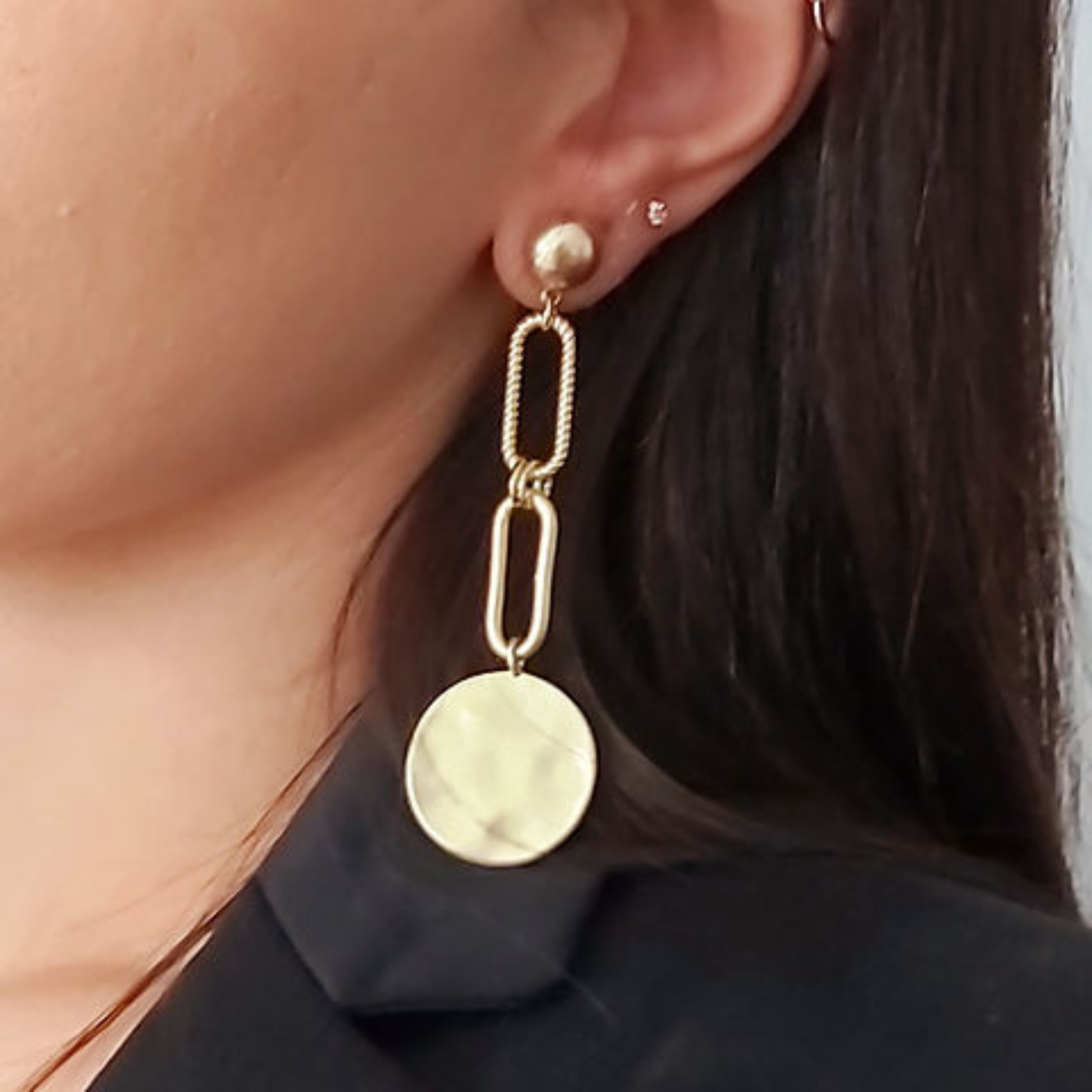 עגילי חוליות זהב