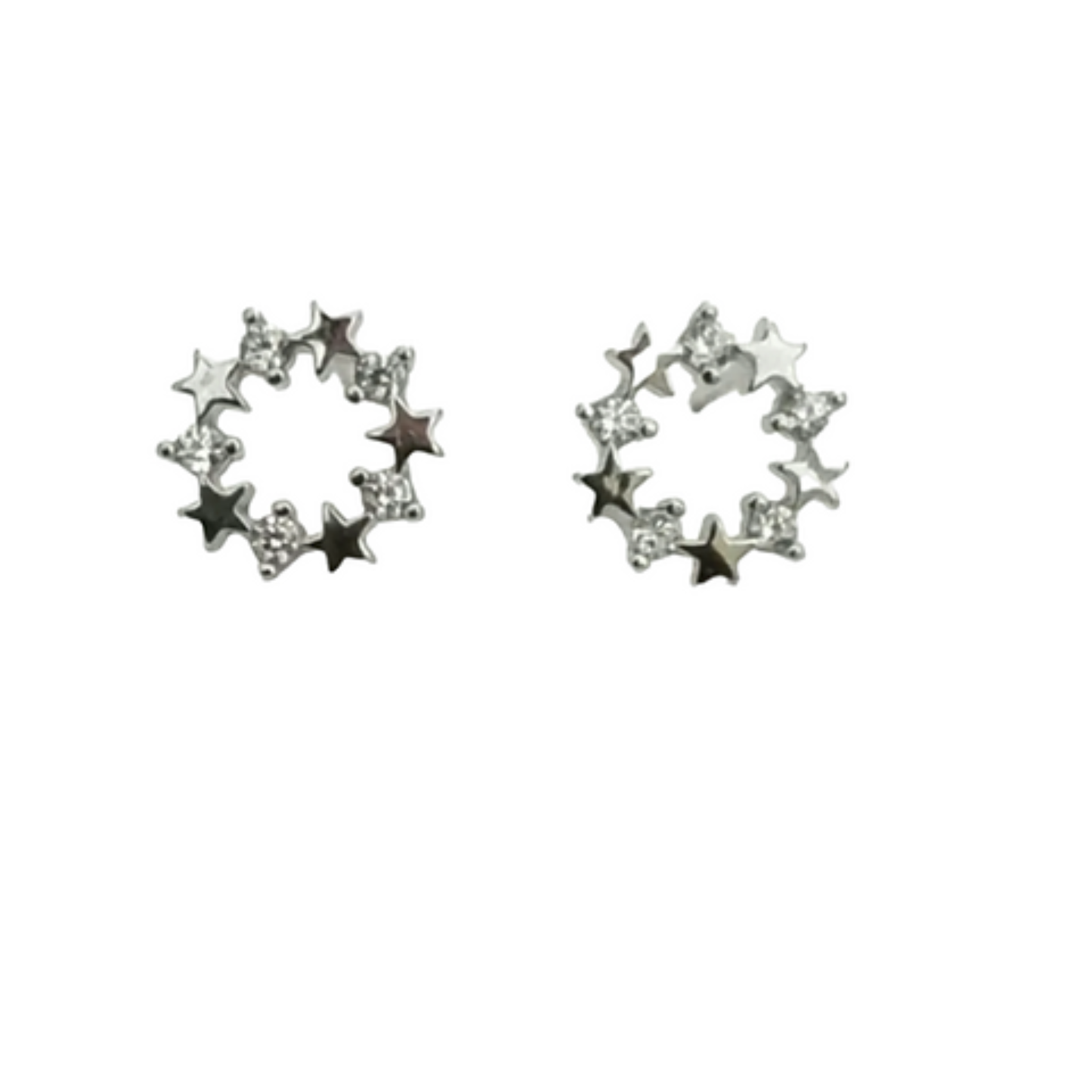 עגיל עגול צמוד לאוזן , עגיל כוכב עגול