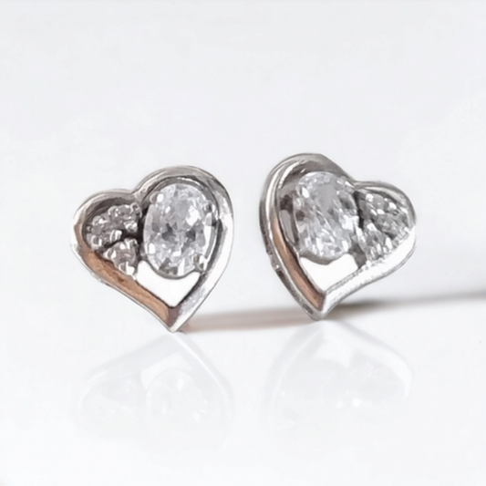 עגילי לב כסף