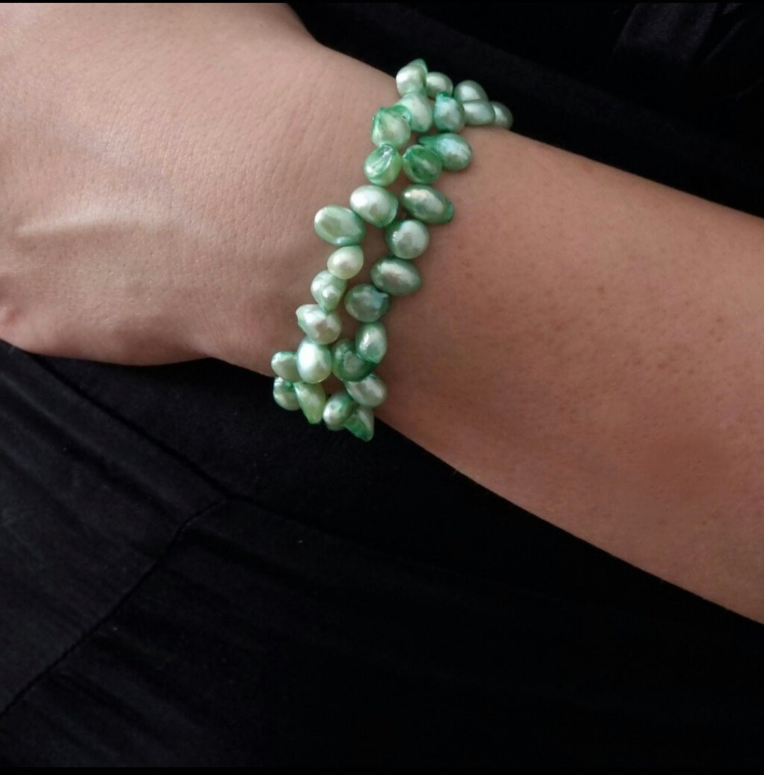 זוג צמיד פנינים בירוק