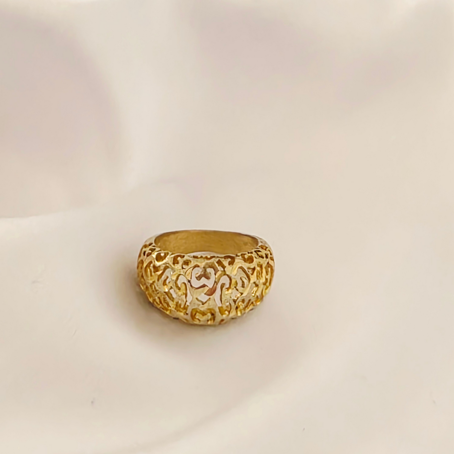 טבעת תחרה זהב עגולה