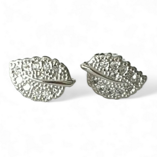 עגילי עלים צמודים כסף 925