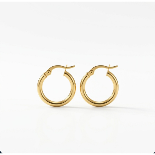 עגילי חישוק זהב עבים