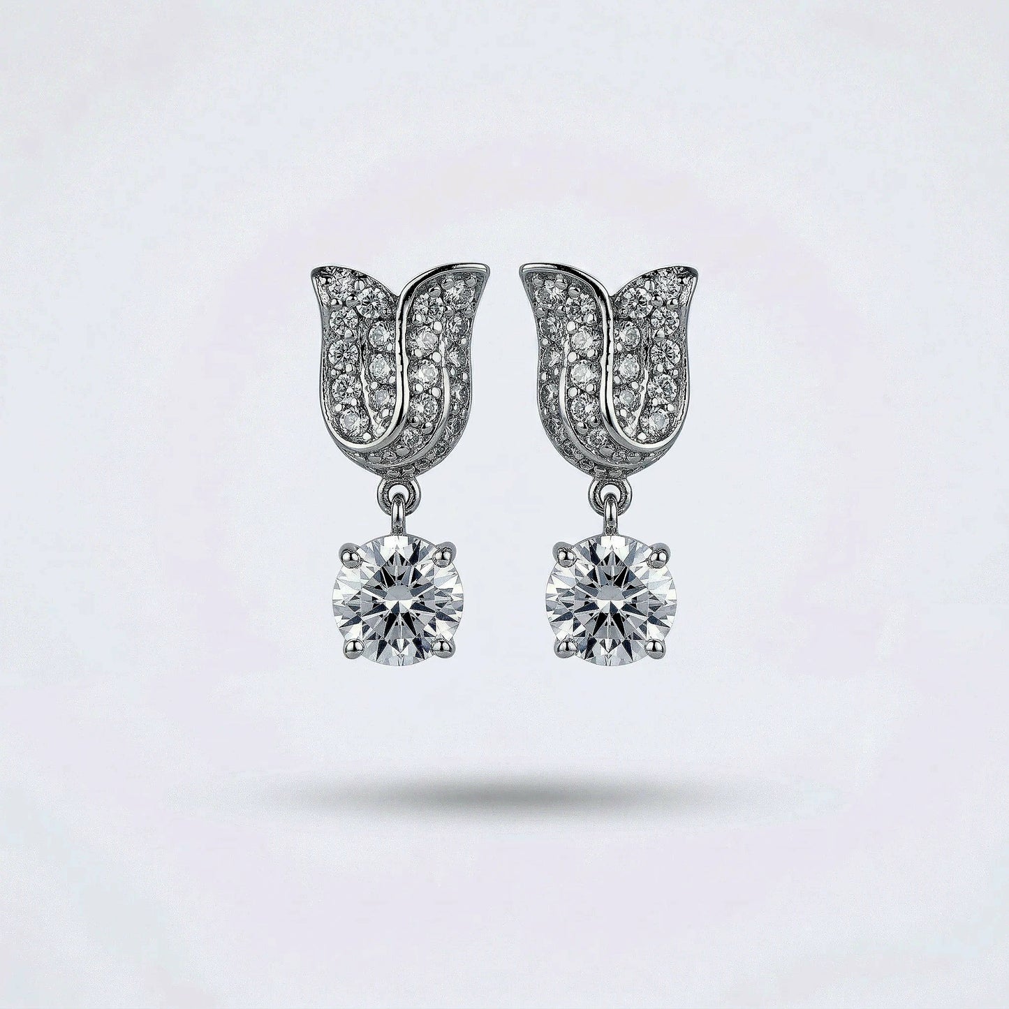 עגילי זרקוניה צמודים