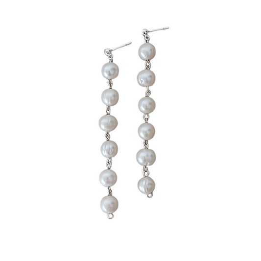 עגילי פנינה ארוכים